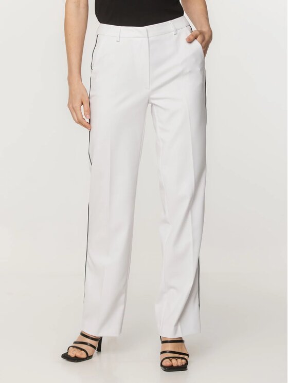 Willsoor Willsoor Komplet bluza i spodnie materiałowe 68129 Biały Regular Fit
