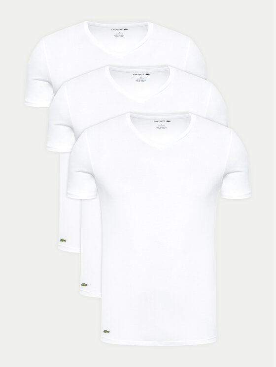 Lacoste Lacoste Set od 3 majice TH3374 Bijela Slim Fit