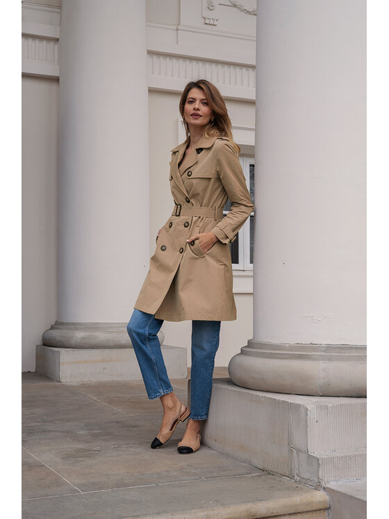 Manifiq&Co. manifiq_co_ Trencz Lauren Beżowy Casual Fit