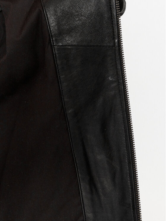 Pepe Jeans Pepe Jeans Kurtka skórzana Brewster PM402847 Czarny Regular Fit