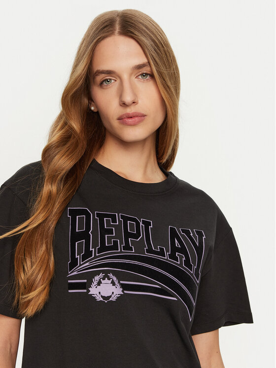 REPLAY REPLAY T-särk W3089E.000.23608P Must Regular Fit