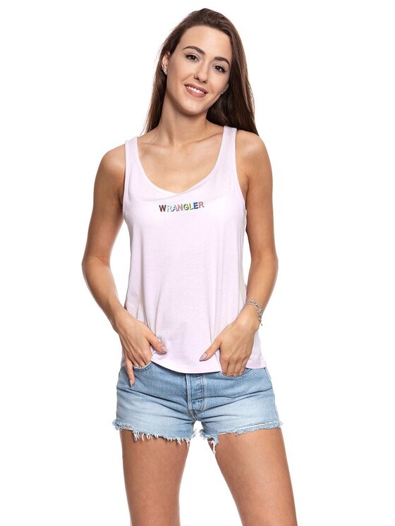 Wrangler Wrangler T-Shirt TANK Czerwony Regular Fit