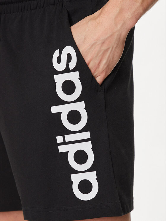 adidas adidas Αθλητικό σορτς AEROREADY Essentials Single Jersey Linear Logo Shorts IC0062 Μαύρο Regular Fit