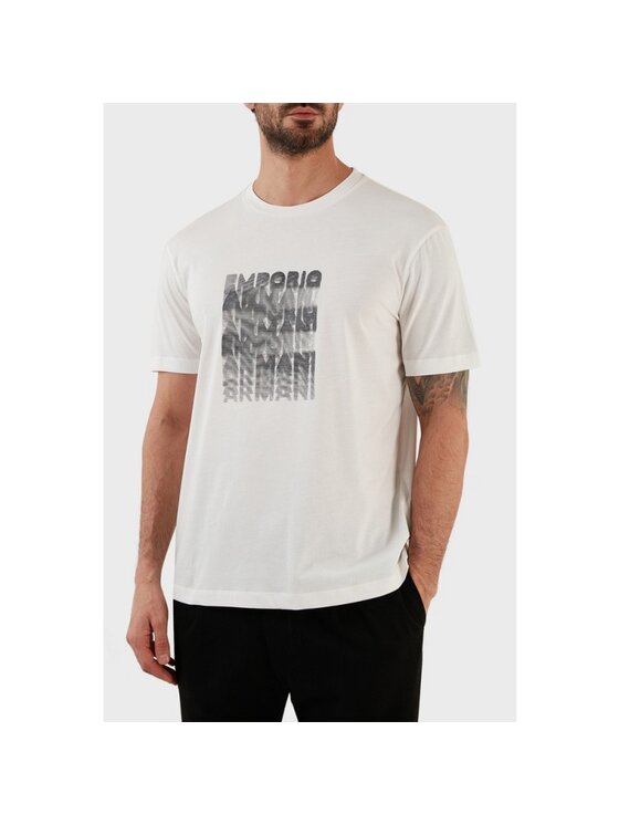 Emporio Armani Emporio Armani Tričko 3R1TDE 1JPZZ Biela Regular Fit
