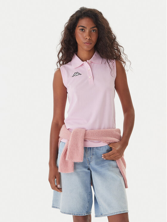 Kappa Tricou polo Logo Tennis 302LR20 Roz Slim Fit