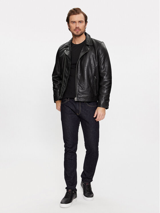 Pepe Jeans Pepe Jeans Кожено яке Valen PM402881 Черен Regular Fit
