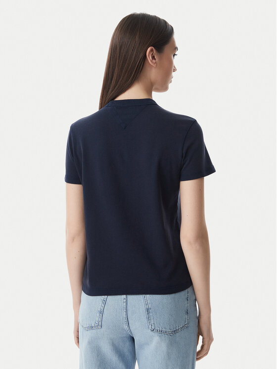 Tommy Jeans Tommy Jeans T-Shirt Heritage Logo DW0DW22816 Dunkelblau Regular Fit