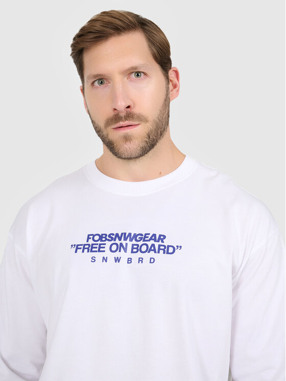 4F 4F Longsleeve FOB Biały Loose Fit