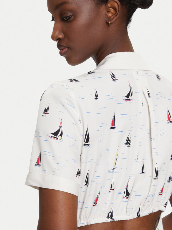 Tommy Hilfiger Tommy Hilfiger Košeľové šaty WW0WW44668 Biela Regular Fit