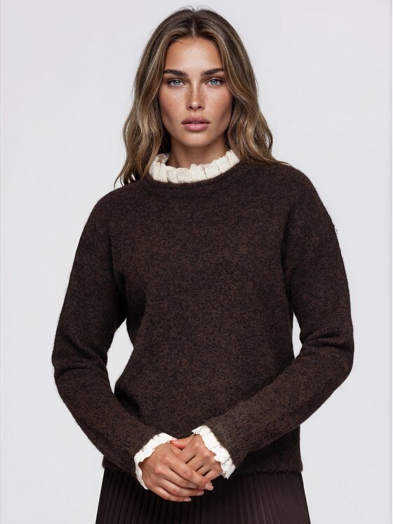 Ombre Ombre Svetr OW-SW-E0043 Hnědá Regular Fit