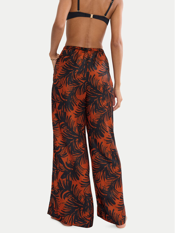 Triumph Triumph Kalhoty z materiálu Summer 10227246 Hnědá Wide Leg