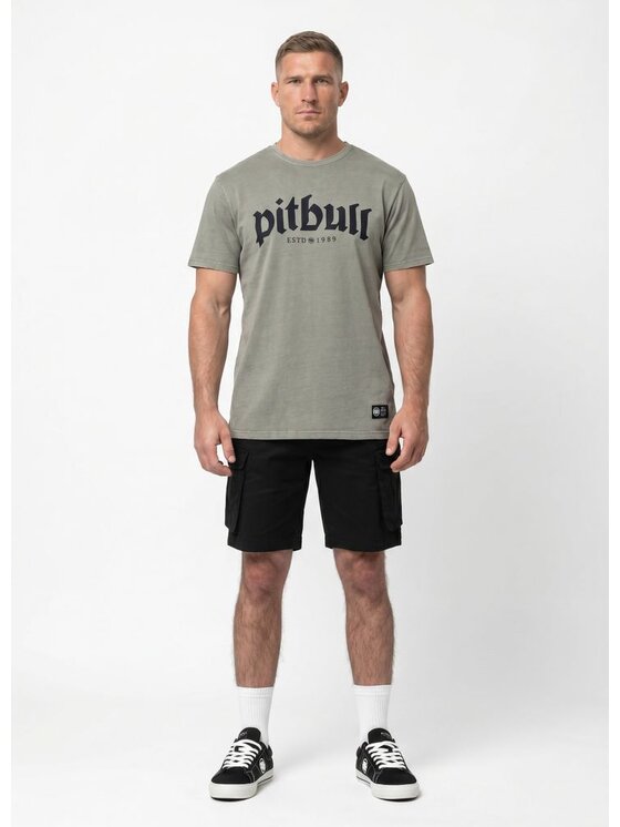 PITBULL PITBULL T-Shirt O'SIDE SKULL Zielony Regular Fit