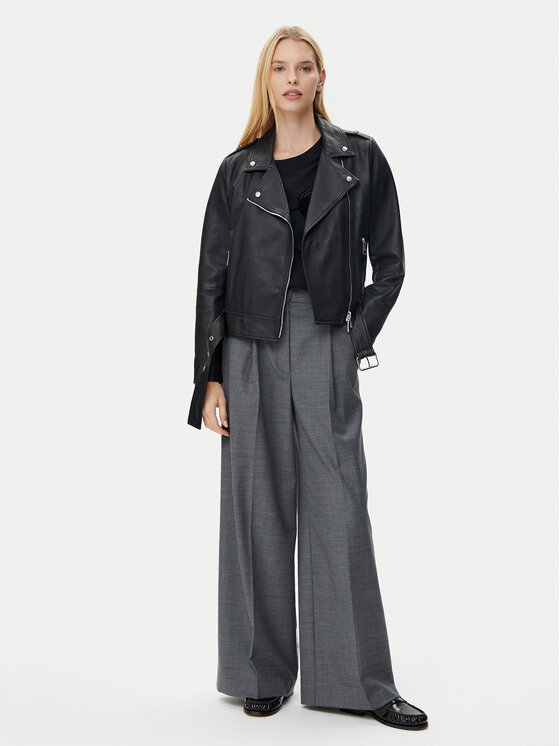 BOSS BOSS Odinė striukė C_Sameli 50510964 Juoda Regular Fit