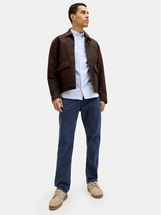Jack & Jones Jack & Jones Bavlnené nohavice Clark Finn 12293328 Tmavomodrá Regular Fit
