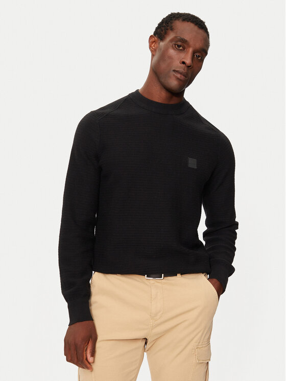 BOSS Boss Sweater Anion_S 50527584 Fekete Regular Fit