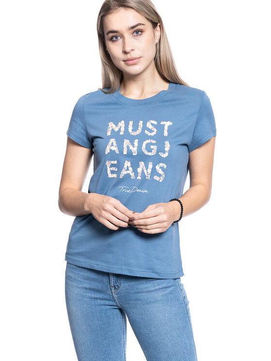 Mustang Mustang T-Shirt ALINA C PRINT Niebieski Slim Fit