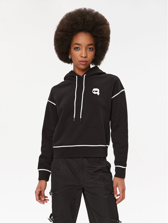 KARL LAGERFELD KARL LAGERFELD Mikina Ikonik 2.0 235W1816 Čierna Regular Fit