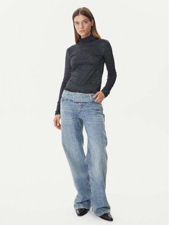 Vero Moda Vero Moda Rollkragenpullover Lava 10334586 Schwarz Loose Fit