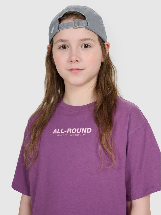 4F 4F T-Shirt 4FJWAW25TTSHF2387-50S Fioletowy Oversize