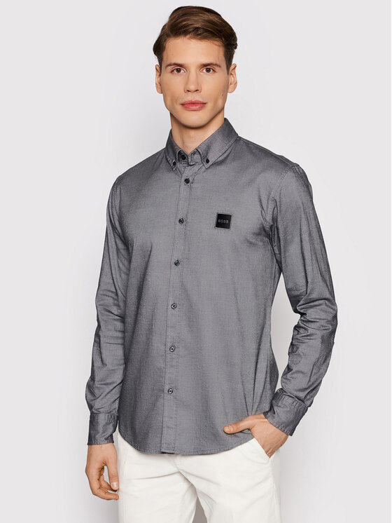 BOSS Boss Srajca Mabsoot_1 50462815 Siva Slim Fit