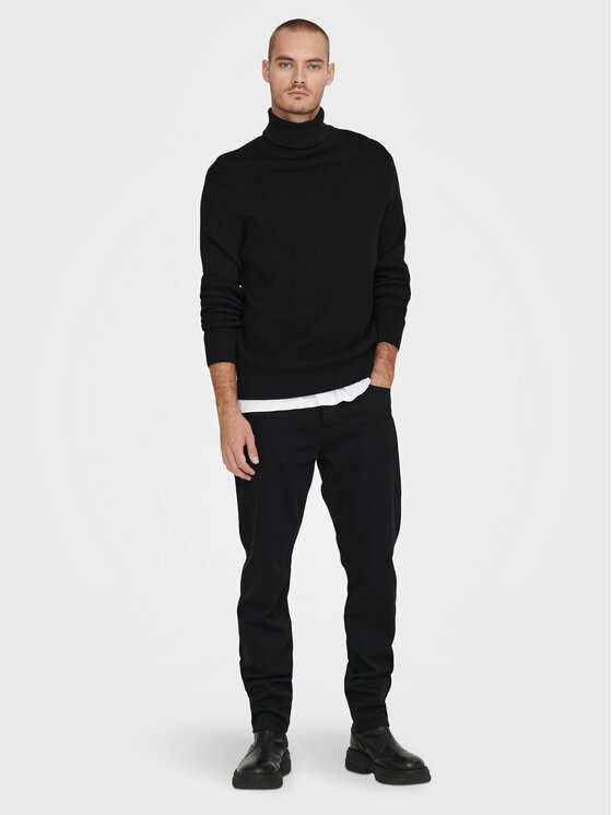 Only & Sons Only & Sons Rollkragenpullover Phil 22023202 Schwarz Regular Fit