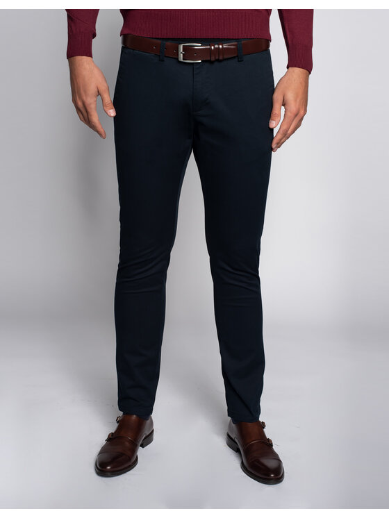 Borgio Borgio Spodnie materiałowe godo Granatowy Slim Fit