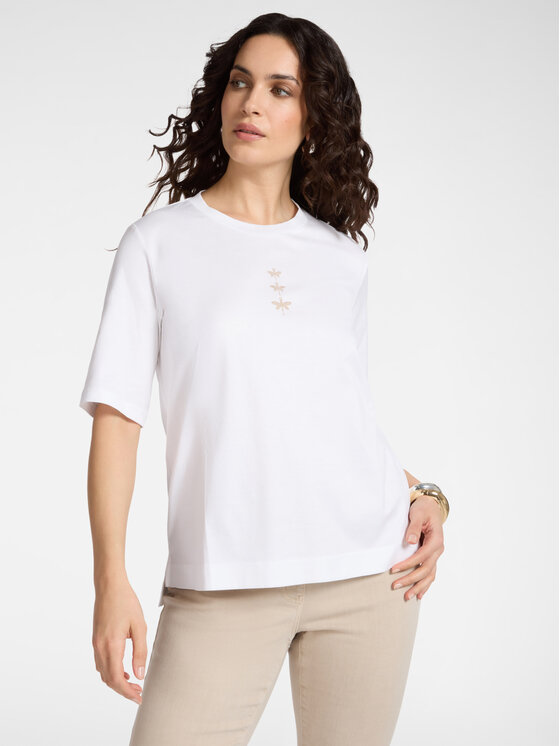 Elena Mirò Elena Mirò T-Shirt G079Z000598N001 Biały Slim Fit