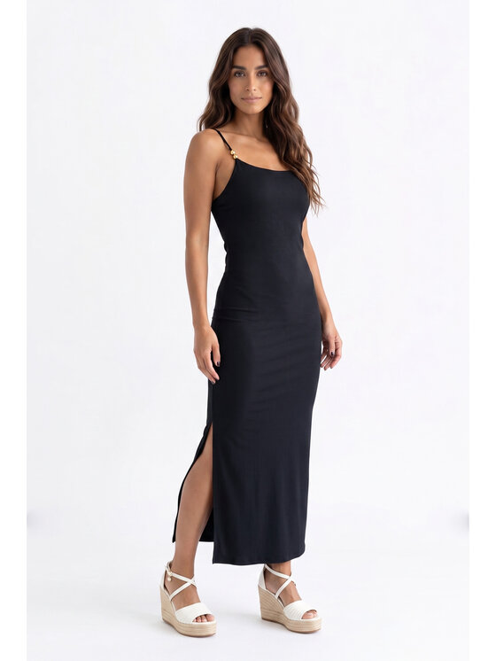 FIGL FIGL Sukienka letnia M1199 Czarny Fitted Fit