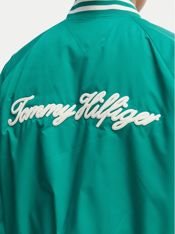 Tommy Hilfiger Tommy Hilfiger Bomber Logo Appliqué WW0WW48618 Verde Regular Fit