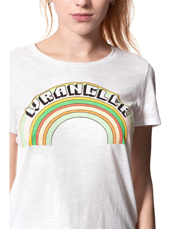 Wrangler Wrangler T-Shirt GRAPHIC TEE Biały Regular Fit