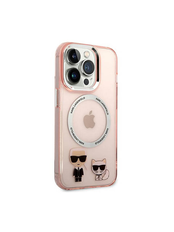 KARL LAGERFELD KARL LAGERFELD Etui na telefon Karl & Choupette Aluminium MagSafe Różowy