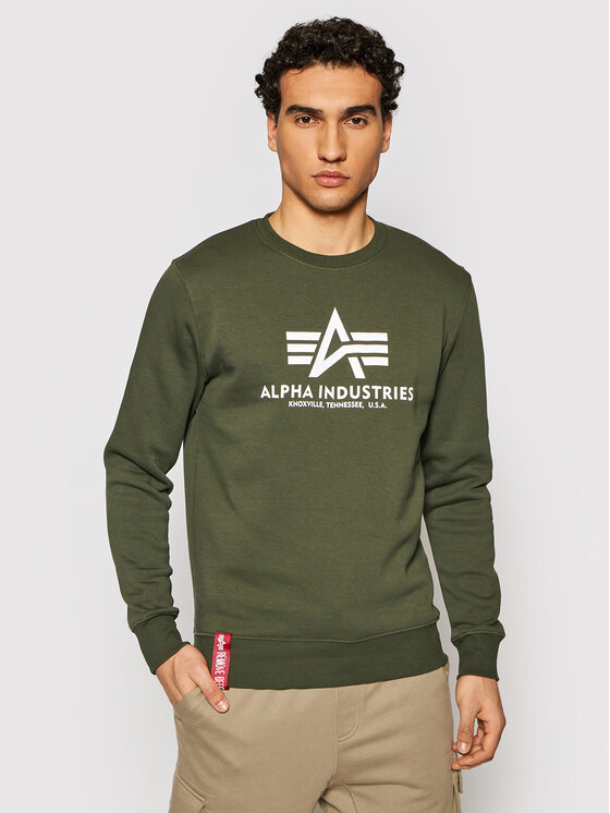 Alpha Industries Džemperis ar kapuci Basic Sweater 178302 Zaļš Regular Fit