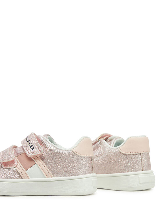 Tommy Hilfiger Tommy Hilfiger Сникърси Flag Low Cut Velcro Sneaker T1A9-33725-0745 M Розов
