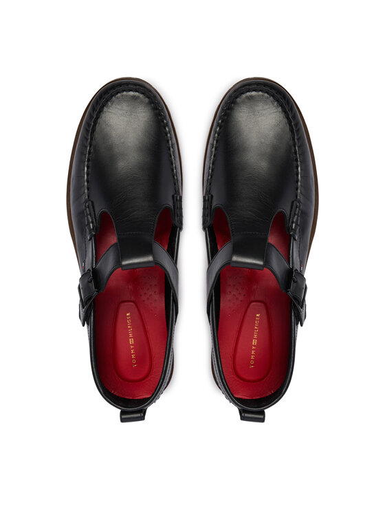 Tommy Hilfiger Tommy Hilfiger Pusbačiai Hilfiger Light Lth Buckle Loafer FM0FM05846 Juoda