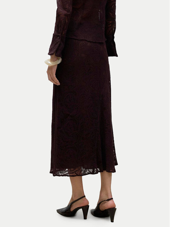 Vero Moda Vero Moda Midi suknja Urshila 10336946 Tamnocrvena Regular Fit