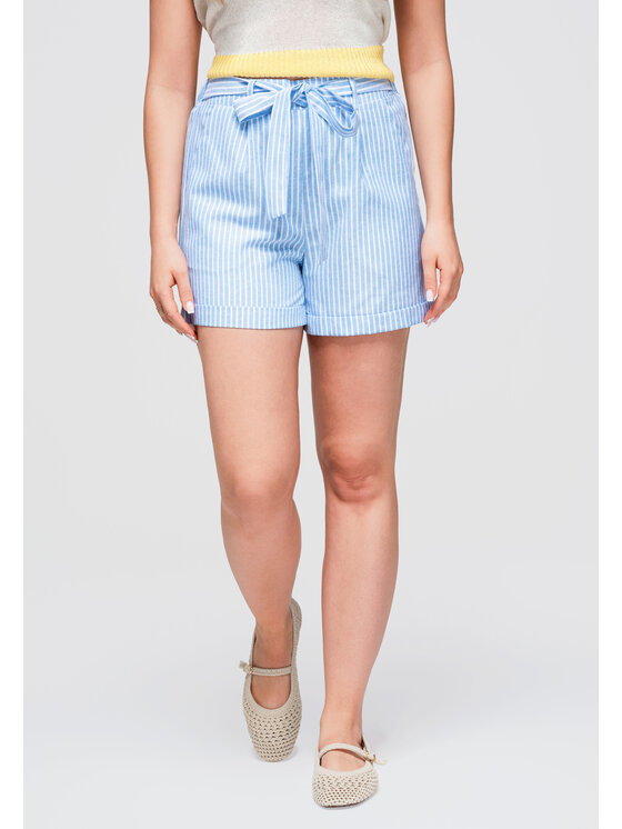 Ombre Ombre Szorty materiałowe OW-ST-E0005 Niebieski Relaxed Fit
