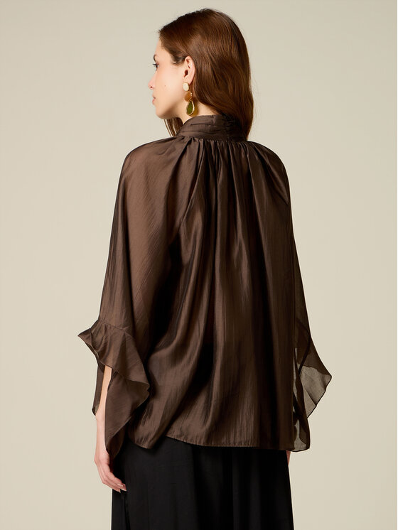 Oltre Oltre Blusa 2006J000771N022 Marrone Over Fit