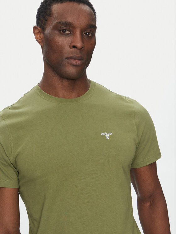 Barbour Barbour T-särk Essential Sports MTS0331OL39 Roheline Tailored Fit