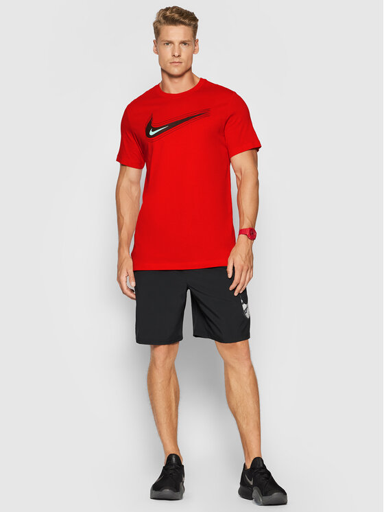 Nike Marškinėliai Nsw Swoosh DB6470 Raudona Standard Fit • Modivo.lt