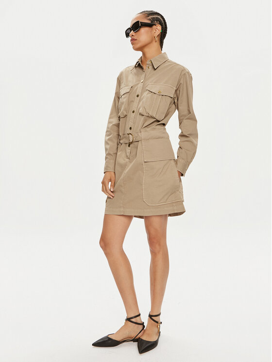 PINKO Pinko Sukienka koszulowa 102997 A1NF Beżowy Regular Fit