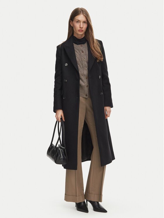 Tommy Hilfiger Tommy Hilfiger Вълнено палто Classic WW0WW51525 Черен Regular Fit