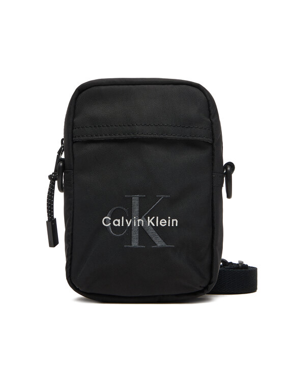 Calvin Klein Calvin Klein Ľadvinka Bold Logo Nylon Slim Reporter LV04D3231G Čierna