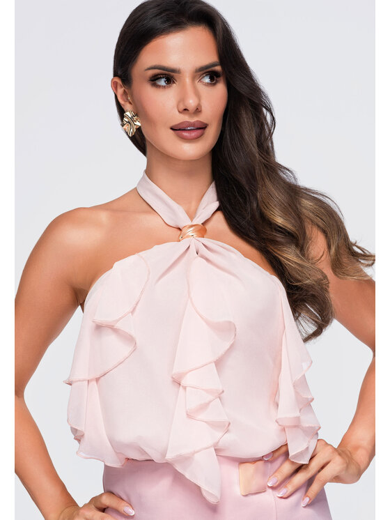 Ombre Ombre Bluzka OW-TS-E0077 Różowy Loose Fit