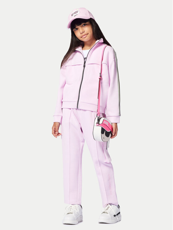Karl Lagerfeld Kids Karl Lagerfeld Kids Spodnie dresowe Z30451 S Różowy Regular Fit
