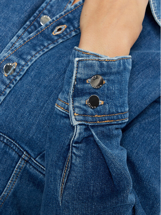 Guess Guess Sukienka jeansowa W5RK99 D4H71 Niebieski Regular Fit