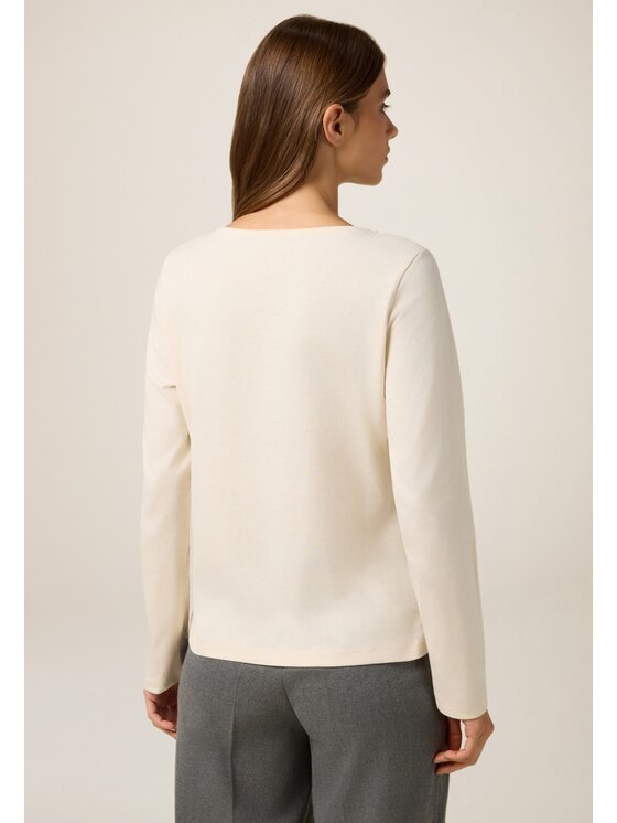 Oltre Oltre T-shirt G064J004609N0S1 Crema Regular Fit