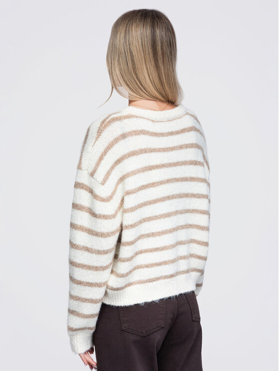 Ombre Ombre Svetr OW-SW-E0029 Krémová Relaxed Fit