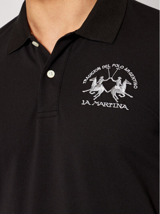 La Martina La Martina Polo majica CCMP01 PK001 Črna Regular Fit