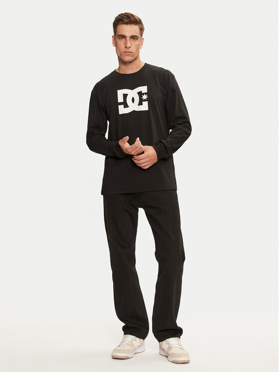 DC DC Marškinėliai ilgomis rankovėmis Star ADYZT05372 Juoda Regular Fit