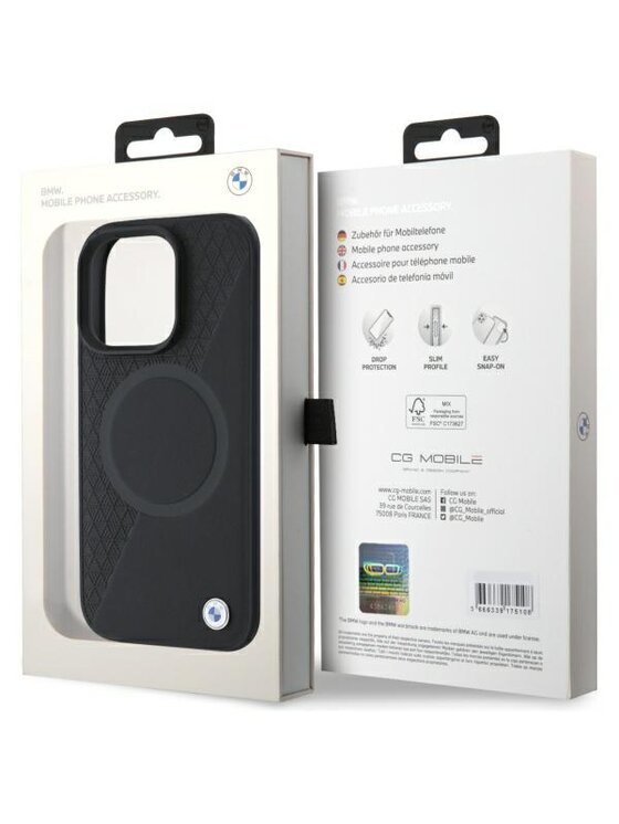 BMW Motorsport BMW Motorsport Etui na telefon Sign Leather Textured And Line Czarny